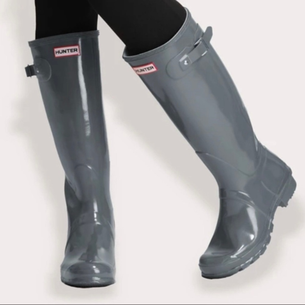 Hunter Original Gloss Tall Rain Boots Luna Gray